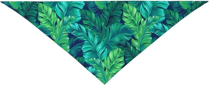 Tropical Hawaiian Leaves Turquoise Leaf Summer Dog Bandana Scarf Triangle Bibs Pet Accessories Cat Kerchief