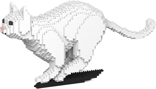 JEKCA Cat 19S-M01 | White Cat Plastic Building Blocks | Age 14+