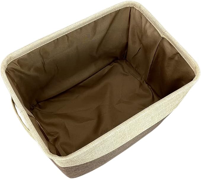 Custom Dog Basket for Toys Collapsible Storage Bin Grey Brow Pink Purple Blue Rectangular Pet Storage Organizer Box with Handles Medium Customized Name & Dog Breed