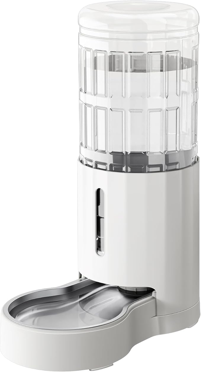CZPET Automatic 9L Dog and Cat Water Dispenser with Stainless Steel Bowl Gravity Waterer,100% BPA-Free,Large Capacity and Drinking Area Noise-Free for Pets(9L Water Dispenser, White)