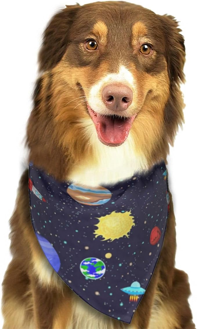 Planet Dog Bandana Scarf Triangle Bibs Pet Accessories Cat Kerchief White17 One Size