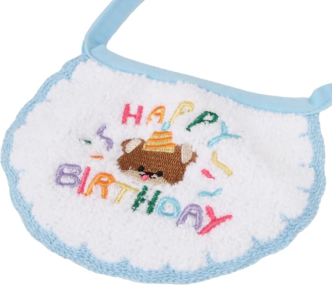 PTDECOR Cat Birthday Party Supplies, Blue Hat with Numbers Cat Bandana Pet Decorations for Kitten Birthday Outfits (Blue)