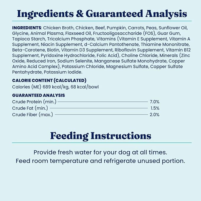 Solid Gold Wet Dog Food Topper & Meal Cups - W/Chicken, Beef & Pumpkin for Sensitive Stomachs, Gut Health & Digestive System Support - for Adult & Senior Small Breed & Large Breed Dogs - 3.5oz/6 Pack