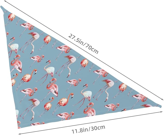 Flamingos Tropical Blue Dog Bandana Scarf Triangle Bibs Pet Accessories Cat Kerchief