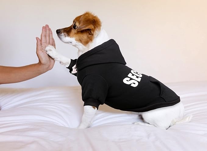 Dog Hoodie Security Dog Sweater Soft Brushed Fleece Pet Clothes Hoodie Sweatshirt with Pocket Sweaters for Small Dogs(XS)