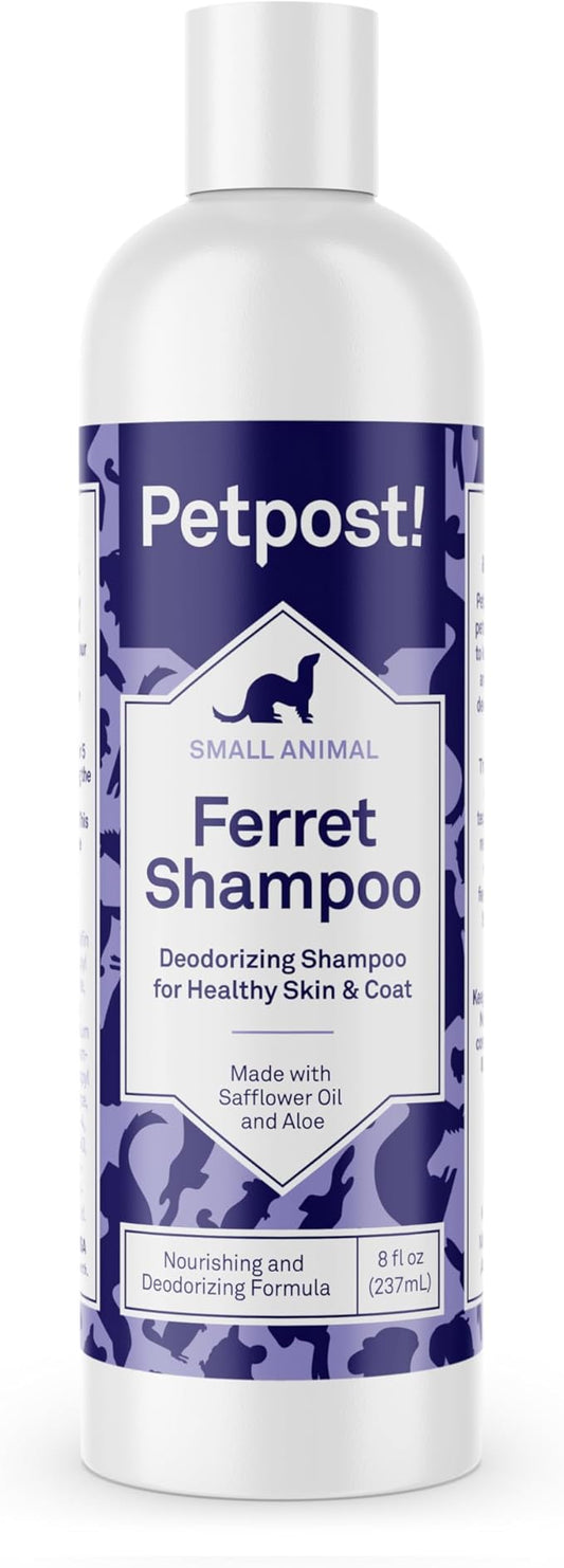 Petpost | Ferret Shampoo. Deodorizing & Moisturizing Formula for Ferrets and Small Animals. Supports Healthy Skin & Coat. 8 oz