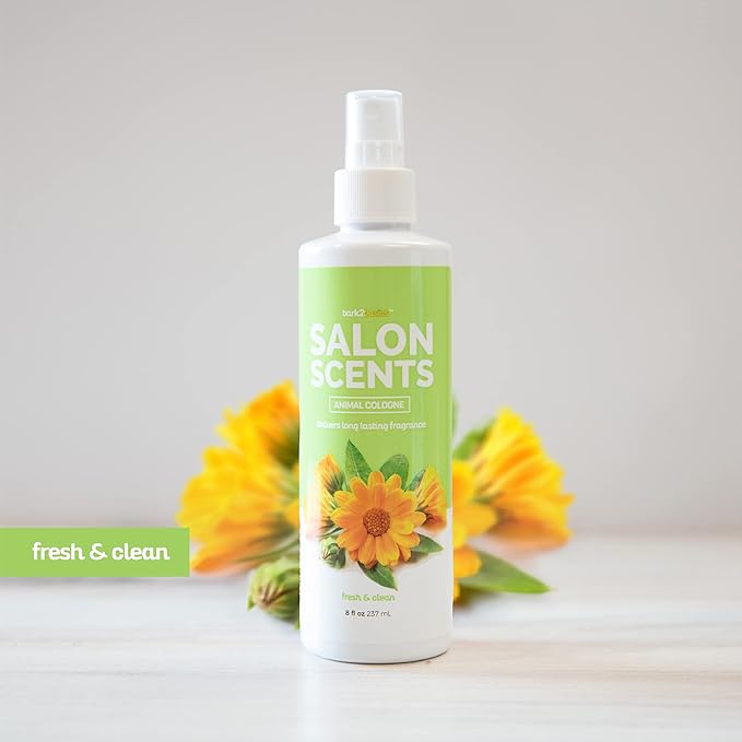 Bark2Basics Salon Scents Pet Grooming Cologne - 8 oz, Natural Professional Groomer Perfume for Dogs and Cats, Long Lasting, Made in The USA (Fresh and Clean)