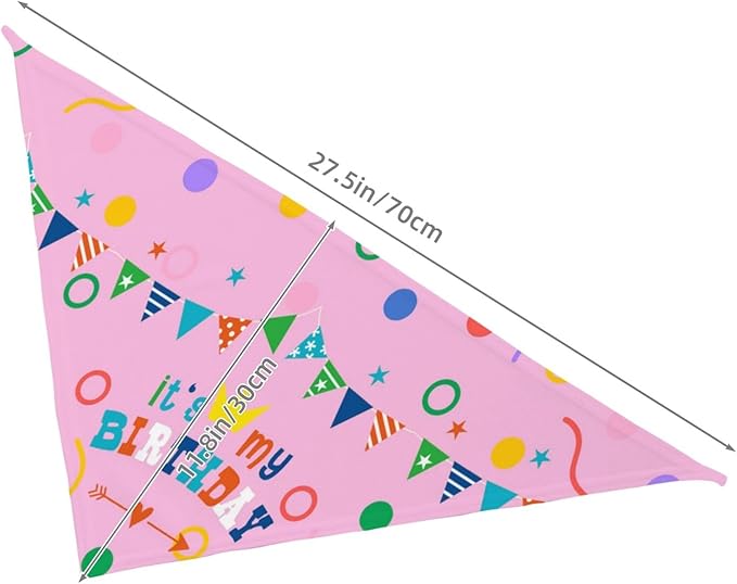 It's My Birthday Pink Dog Bandana Scarf Triangle Bibs Pet Accessories Cat Kerchief
