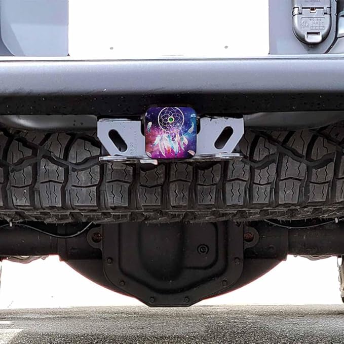 Tow Hitch Covers Dream Catcher, Colorful Galaxy Space Feather Dreamcatcher Auto 2 Inch Trailer Hitch Cover Plug Cap Insert Receiver Tube Hitch Covers for Most Cars Trucks SUVs