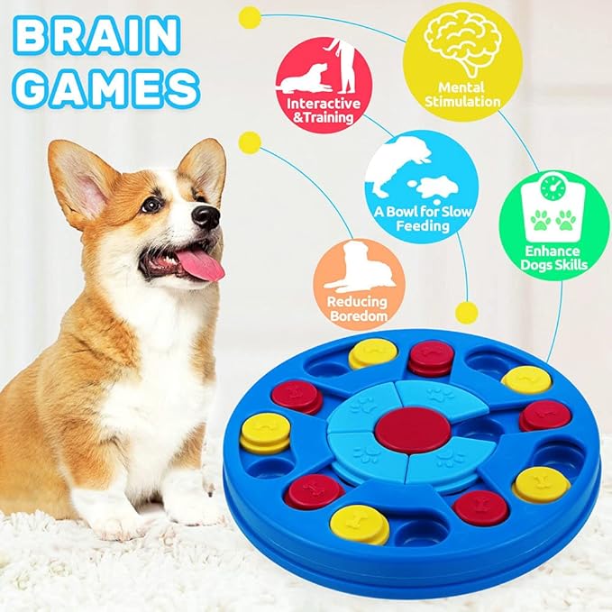 Dog Puzzle Toys Interactive Puzzle Game Dog Toy for Smart Dogs IQ Stimulation Treat Puzzle Toy for Dogs Treat Training,Puzzle Slow Feeder to Aid Pets Digestion (Advanced Level 2-3)