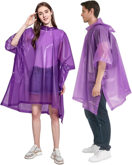 Rain Poncho Raincoats for Adults Reusable - 2-5 Pack EVA Waterproof Rain Coat with Hood, Rain Gear for Women Men
