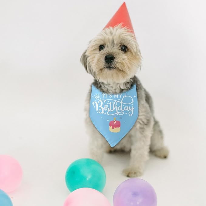 It's My Birthday Dog Bandanas Dog Birthday Bandana Boy Girl Birthday Bandana for Dogs Puppy Birthday Photo Prop Accessories for Pet Lovers Owner Gift