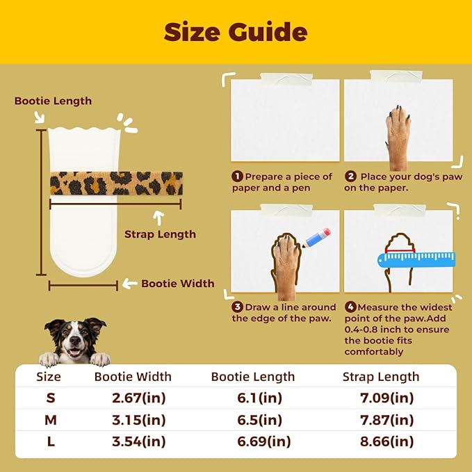 Disposable Dog Booties for Dogs & Cats, Waterproof & Breathable Paw Protectors with Integrated Medical-Grade Self-Adhesive Bandage – Easy On/Off, Prevent Licking & Wound Recovery, 20 Pack (Small)