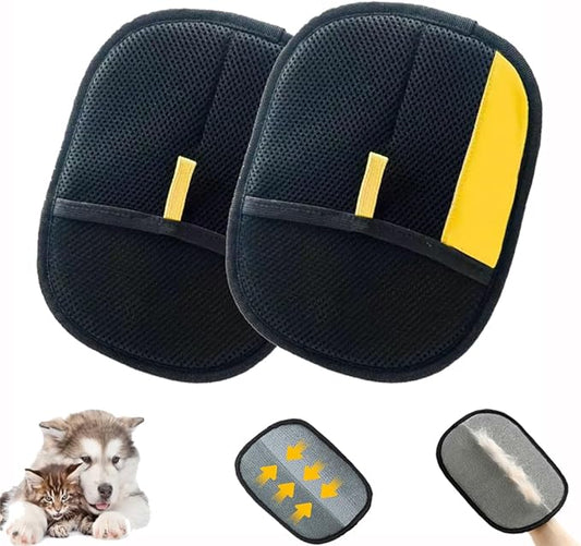 MERRYGOLD 2PCS Pet Hair Removal Glove for Cats and Dogs, Electrostatic Pet Hair Remover Glove, Reusable Magic Brush Pet Hair Remover for Bed, Clothing, Couch, Carpet, Car Seat