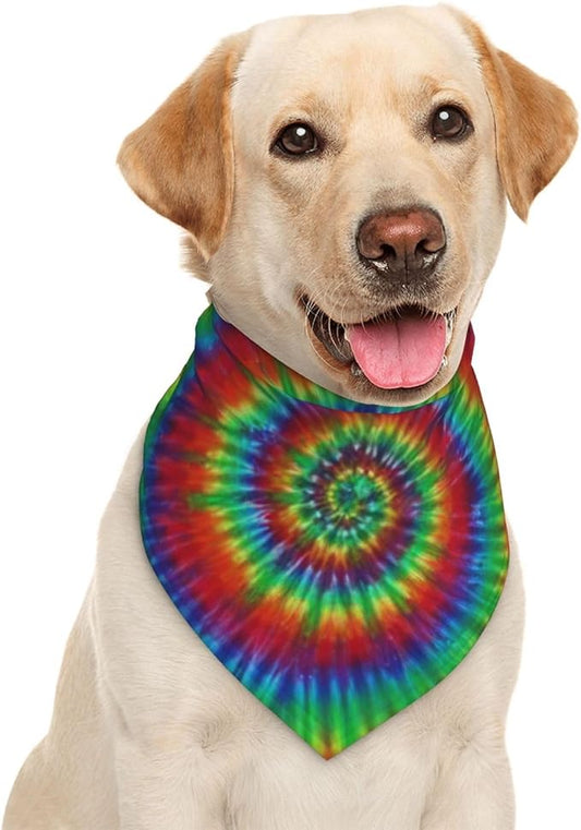 Green Rainbow Yellow Blue Rose Red Tie Dye Dog Bandana Scarf Triangle Bibs Pet Accessories Cat Kerchief