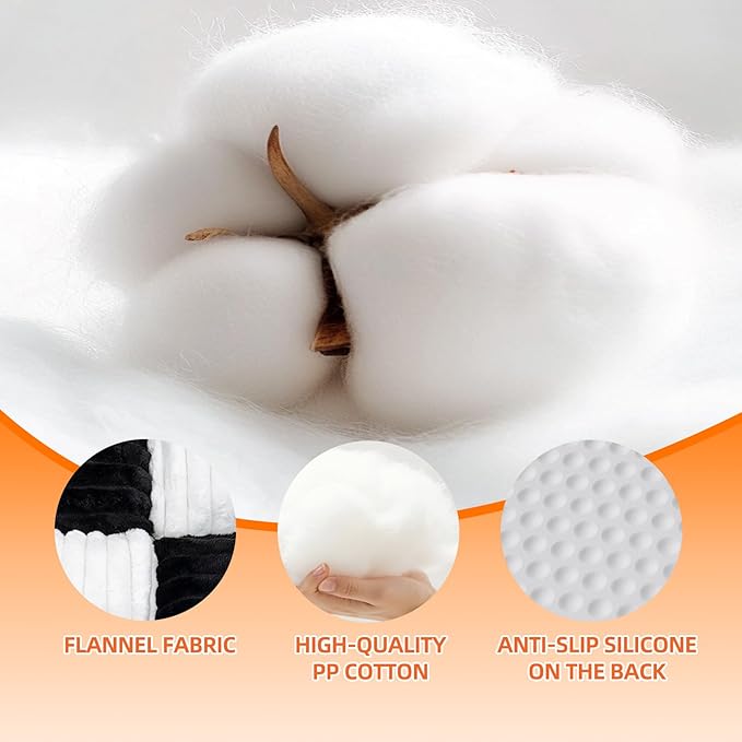 Backseat Pet Bed Mat, Deluxe Dog Seat Covers,Truck Plaid Dog Bed for Car Back Seat, Non-Slip Travel Pet Mat, Back seat Extenders for Car/SUV (for L-Black/White)