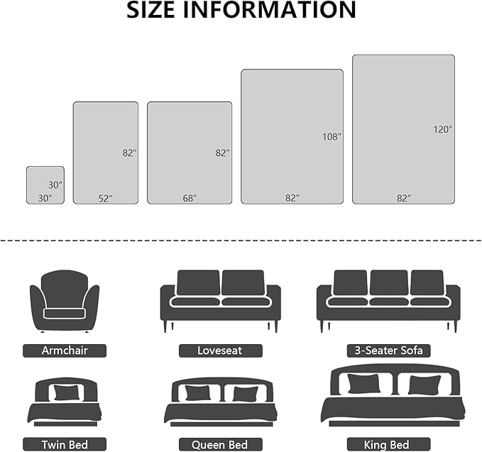 Waterproof Blanket for Bed Protection, Washable Dog Blankets for Couch, Soft Reversible Pet Throw Furniture Protector Cover for Sofa-82"x120",Light Grey+Dark Grey