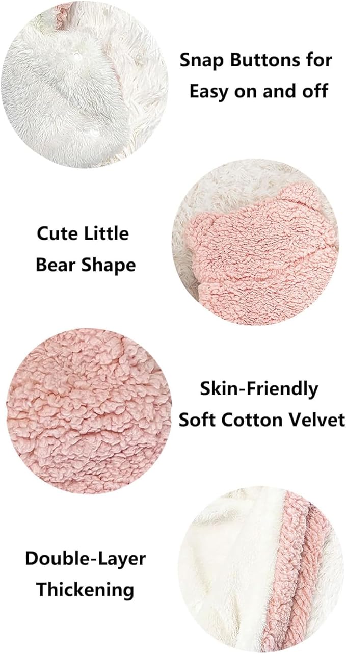 Pet Cape Blanket,Wearable Dog Robe, Non-Slip Backing, Hooded Cape Blanket for Dogs and Cats (Pink, Large)