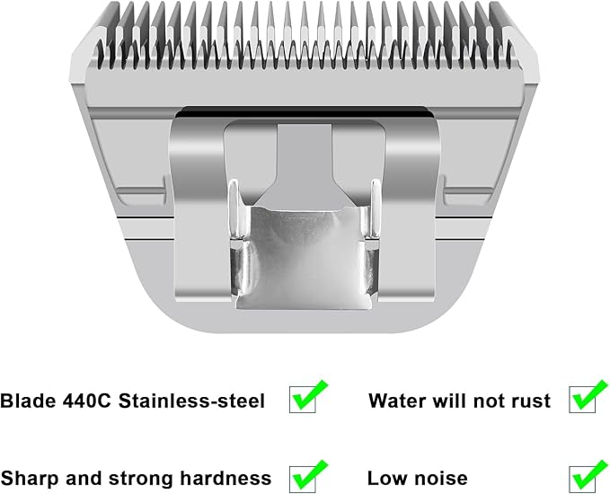 Size 7FW/5FW/4FW Detachable Dog,Cat,Sheep & Horse Grooming Wide Blades Set,Compatible with Andis,Oster A5,Wahl KM10 Series Clippers,Cut Length 1/8"(3.2mm) to 3/8”(9.5mm),3 Pack