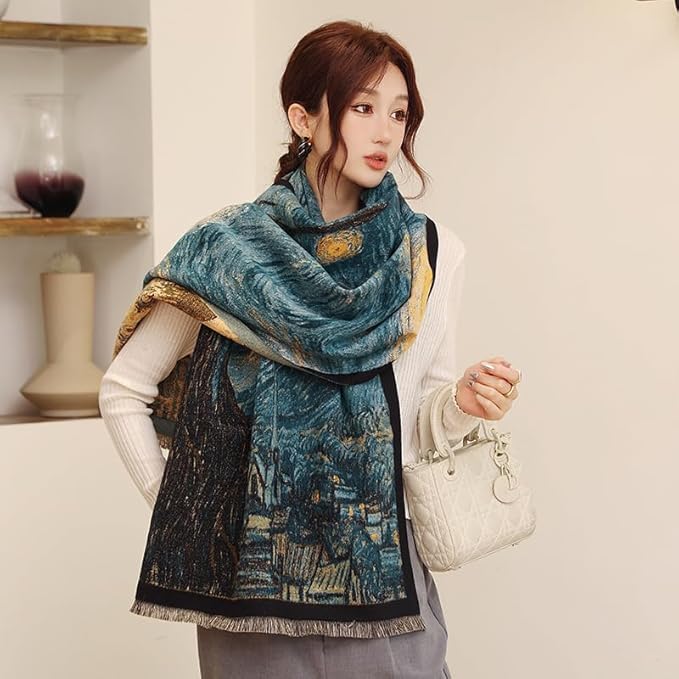 Jeelow Womens Pashmina Shawl Wrap Scarf - Elegant Dressy Evening Poncho Cape for Formal and Wedding Outfits