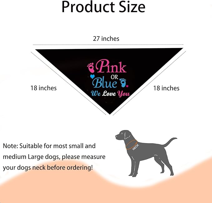 Pink or Blue? We Love You Gender Reveal Dog Bandana, Pregnancy Announcement, Pets Prop Party Supplies, Dog Accessories