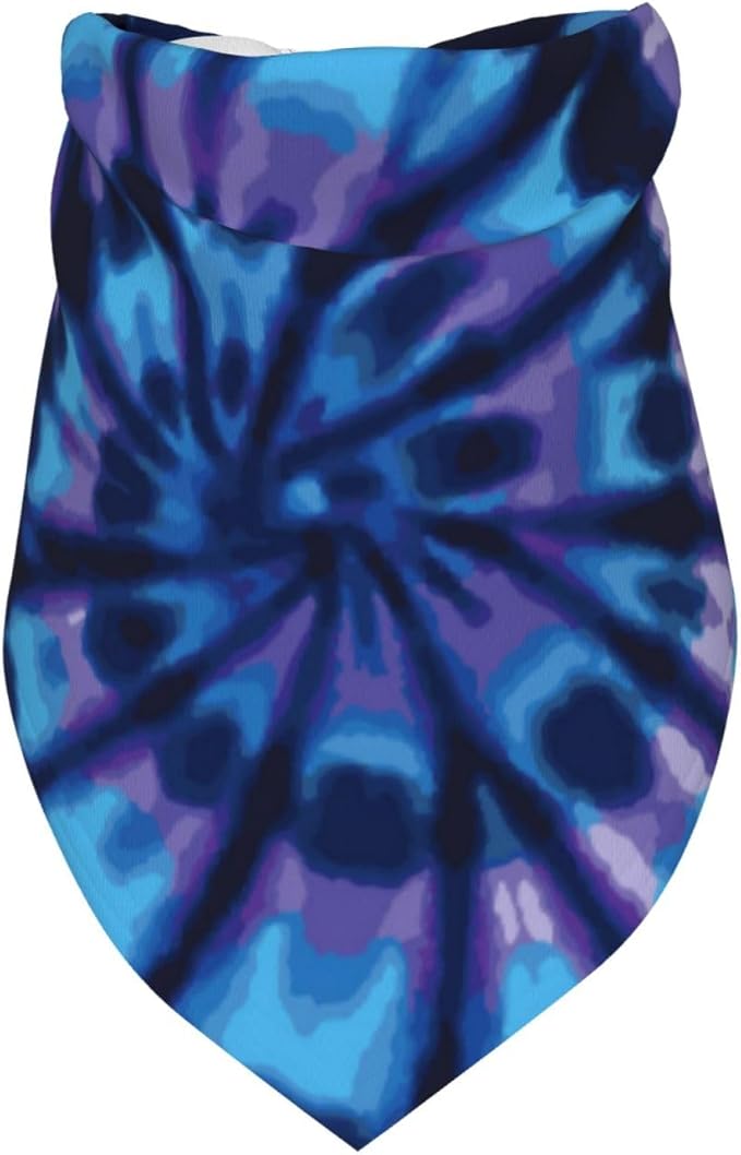 Tie Dye Blue Purple Dog Bandana Scarf Triangle Bibs Pet Accessories Cat Kerchief