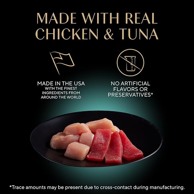 Sheba Perfect Portions Wet Cat Food Cuts in Gravy, with Sustainable Tuna, Roasted Chicken Entree, 2.6 oz. Twin-Pack Trays (6 Count, 12 Servings)