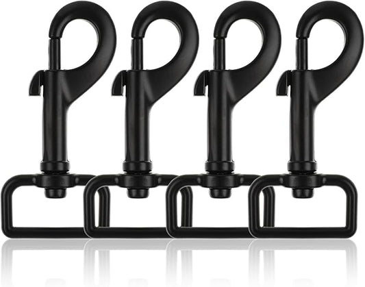 Swivel Snap Hooks Heavy Duty Dog Leash Clips 1 Inch Black Dog Leash Hooks Pet Leashes Safety Clips for Pet Leashes & Collar