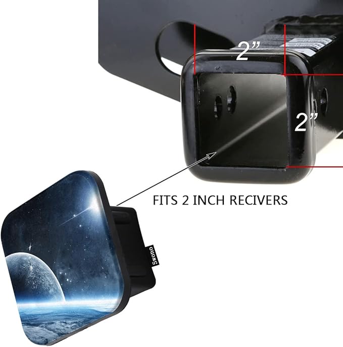 Swono Hitch Cover Galaxy Universe, Cosmos Planet Star Galaxy Space Rubber 2 Inch Tow Rear Receivers Plug Covers Trailer Hitch Covers for for Pickup Trucks Cars SUVs