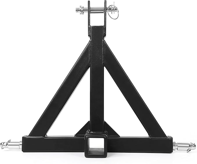 3 Point 2" Trailer Hitch Receiver Heavy-Duty for Category 1 Tractors Compatible with Kubota, BX, LM25H, WLM Tractor, NorTrac, Yanmar, Kioti, Cat