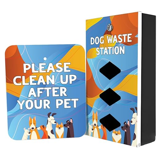 ZERO WASTE USA - Rust Proof Aluminum Dog Waste Station for Roll Bags - Free 400 Waste Bags & 25 can Liners - Over 500k Sold in USA (Abstract Dogs | Matte Black)