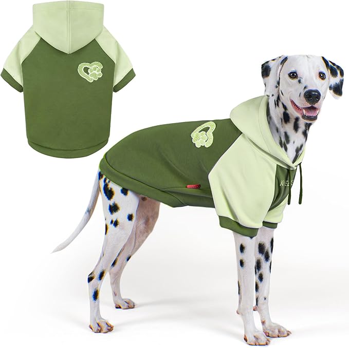 KYEESE Dog Hoodie Stretchy Dog Clothes Medium Size Dog Pets Coat with Drawstring Warm Pets Sweater Soft Dogs Winter Coat Pet Clothes with Leash Hole Comfort Pet Sweatshirt for Cold Weather