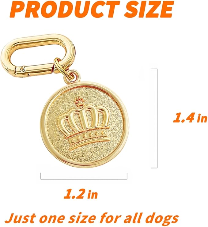 Dogs ID Tags Personalized Double Sided Deep Engraved Cat & Dog Collar Charm Round Shape Frosting Process Silver/Gold Plated (Bone-Cross Gold)