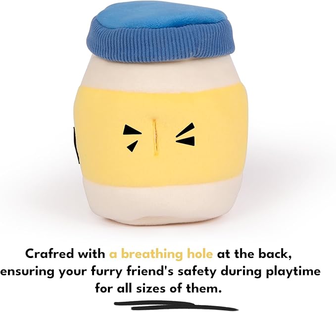 CHEWFFON Dog Enrichment Toys, Interactive Mayonnaise Jar Puzzle, Snuffle Toy for Mental Stimulation, Hide and Seek Crinkle Toy for All Dog Sizes