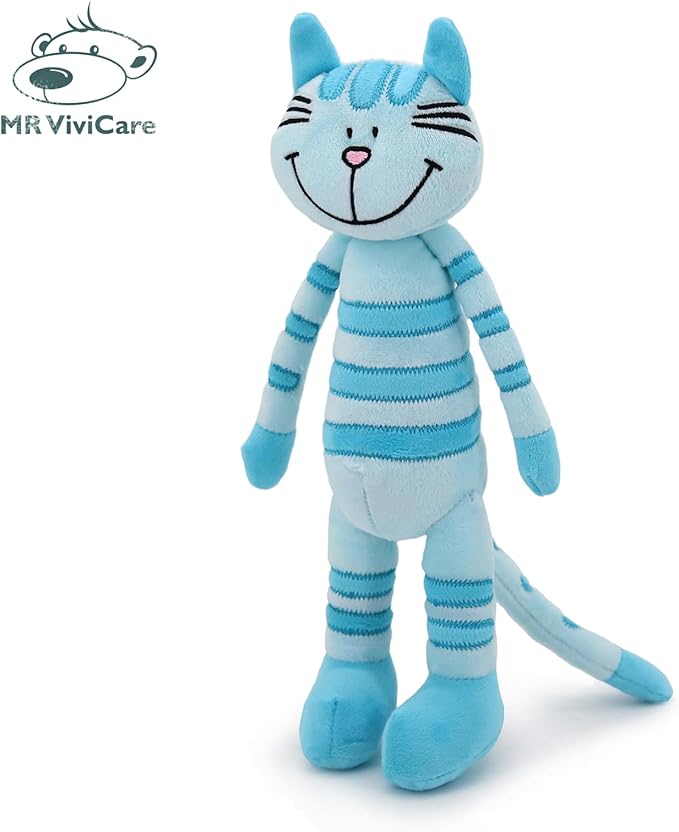 13" Blue Huggable Standing Cat Stuffed Animals Plush Toy,Stuffed Cat Plush Toys for Girls,Cat Toys for Kids,Great Gift for Children,Birthday,Baby Shower,Christmas,Machine Washable
