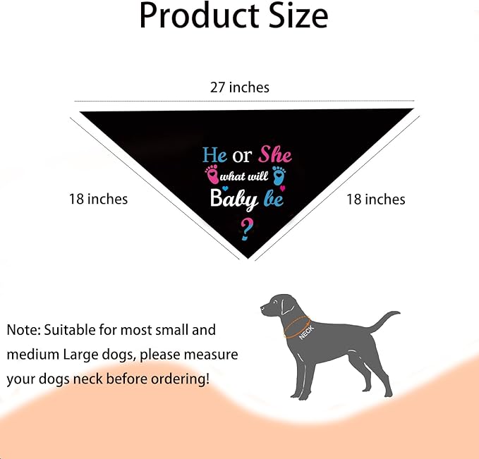 He or She What Will Baby Be? Reveal Announcement Dog Bandana, Pregnancy Baby Announcement, Pets Prop Party Supplies, Dog Accessories