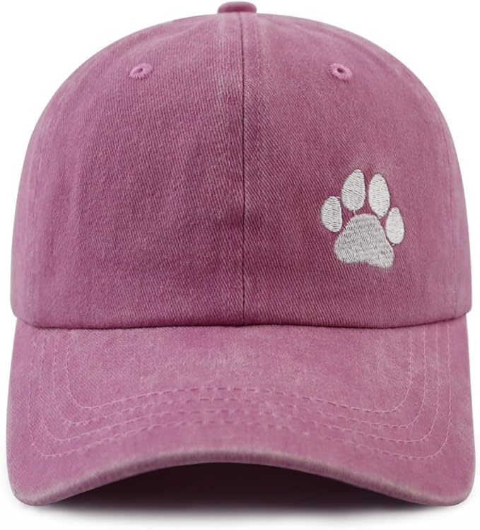 Dog Paw Hat for Men Women, Funny Adjustable Cotton Embroidered Dog Lovers Baseball Cap