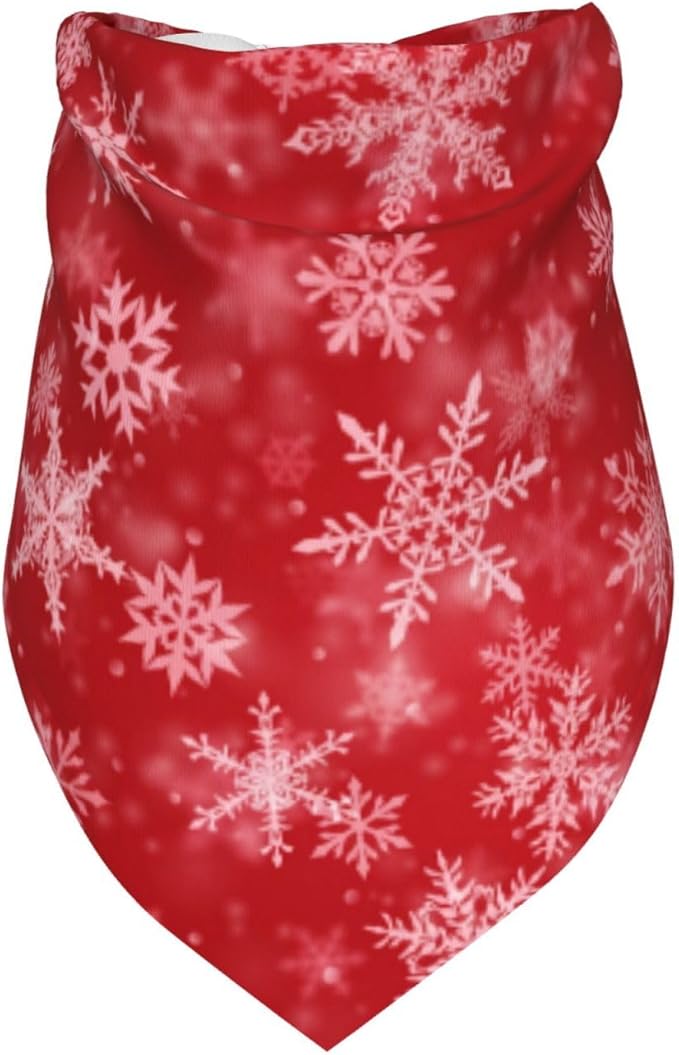 Christmas Snowflake Red Dog Bandana Scarf Triangle Bibs Pet Accessories Cat Kerchief
