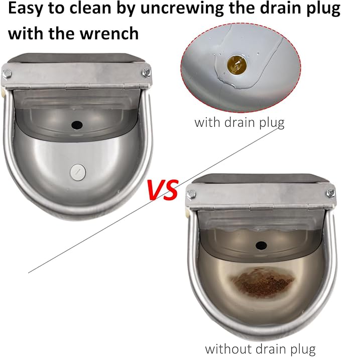 Automatic Dog Water Bowl Dispenser Large Size Pet Waterer Feeder Stainless-Steel Water Trough for Poultry and Small Livestock