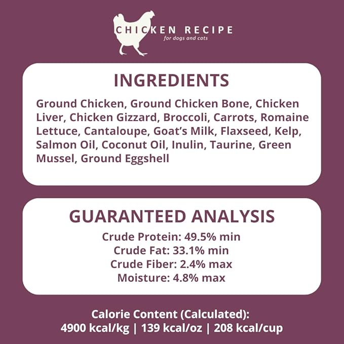 Steve's Real Food Freeze-Dried Raw Nuggets - Chicken Recipe - Raw Pet Food for Dogs and Cats - 20 oz