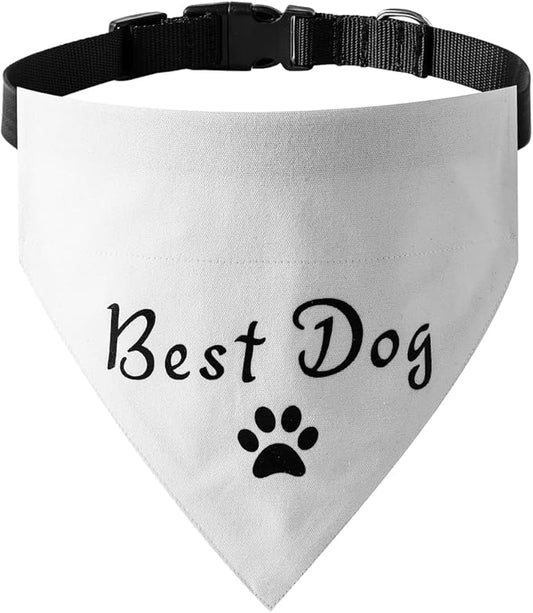 Best Dog Dog Wedding Bandana Collar, Adjustable Engagement Pet Bandana with Quick Release Buckle & D-Ring for Dogs & Cats