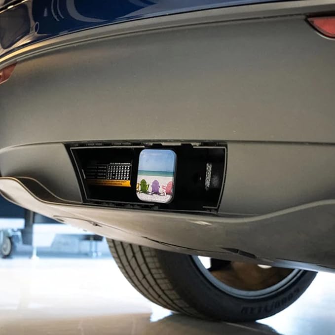 Swono Beach Chairs Hitch Cover 2" Paradise Ocean Sea Colorful Beach Chairs Rubber Receiver Tube Hitch Plug Truck Receivers Hitch Covers,Trailer Hitch Tube Cover Plug Cap for Men Women