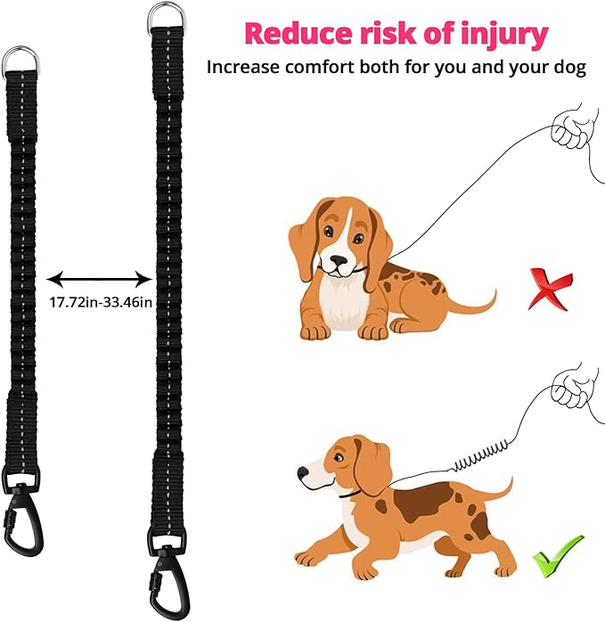 Long Dog Leash 10 FT: Heavy Duty Rope Leashes for Dogs Training with Swivel Lockable Hook Reflective Threads Bungee and Padded Handle - Dog Lead for Large Small Medium Dogs Outside Walking Hiking Red