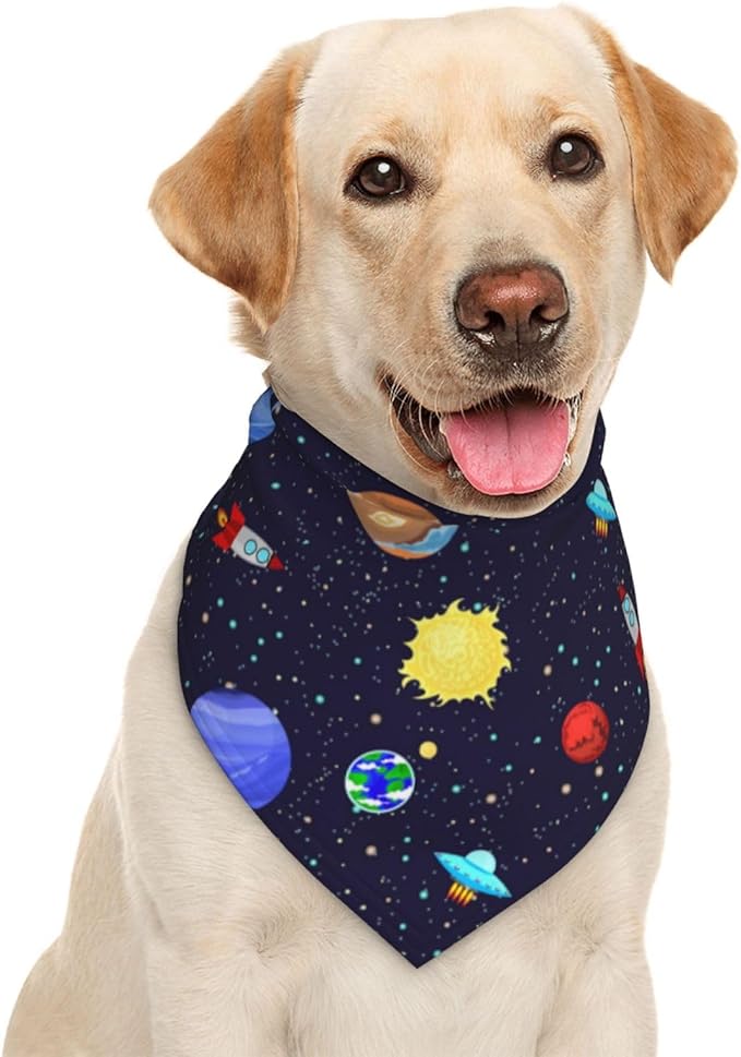 Planet Dog Bandana Scarf Triangle Bibs Pet Accessories Cat Kerchief White17 One Size