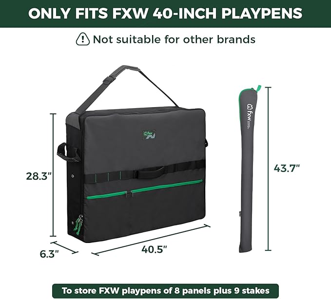 FXW Specialized Dog Playpen Storage Bag (Not Suitable for Other Brands), Designed for RV Trips, Fits 40" H 8 Panels and 9 Stakes, 1 Pack│Patented