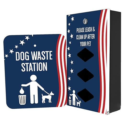 ZERO WASTE USA - Rust Proof Aluminum Dog Waste Station for Roll Bags (Most Popular Bags) - Free 400 Waste Bags & 25 can Liners - Over 500k Sold in USA (Stars and Stripes | Matte Black)