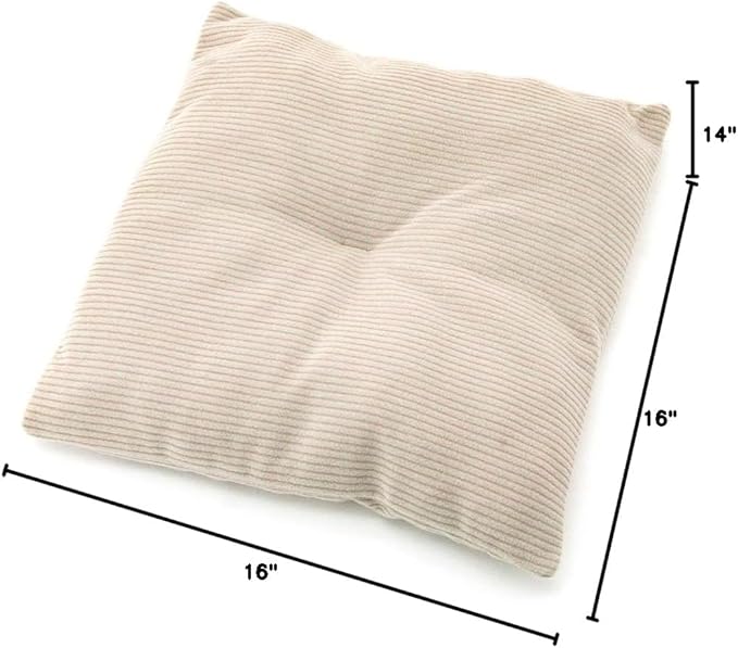 Best Pet Supplies Dog House Bed Crate Mat Tent Indoor Round Soft Plush for Small, Medium, and Large Breeds - Beige Corduroy, 16 x 16 x H:14"