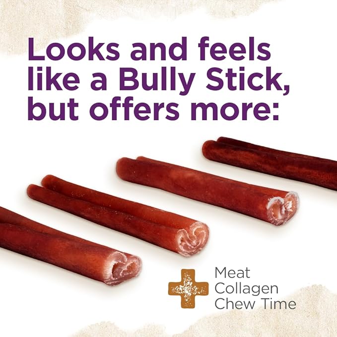 Natural Farm Odor-Free Super Collagen Dog Chews (6-Inch, 5-Pack) The First Ever Real Bull Sticks Alternative: 100% Natural Angus Hide Collagen Treats - More Protein, More Chew Time for All Dogs