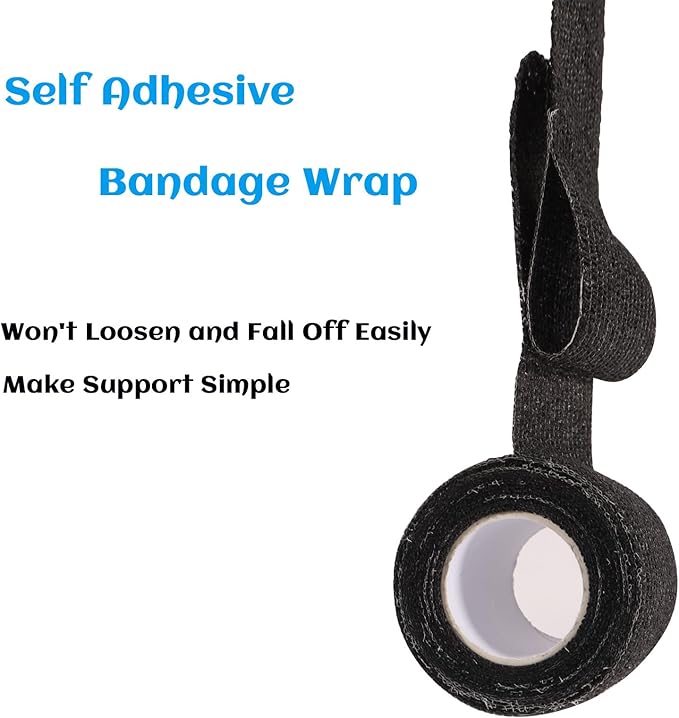 36 Rolls Sensi Wrap Elastic Self Adhesive Bandage Wrap 2 Inch, Breathable Non Woven Cohesive Bandage, Vet Wrap for Dogs, Ankle Sprains Swelling Medical First Aid Tape, Sports Athletic Grip Tape Black