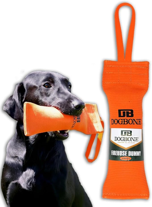 DogBone Firehose Dog Bumper for Hunting & Sporting Dog Training – Perfect Floating Dummy for Water Retrieving & Fetch – Ideal Canvas Alternative for Puppies or Adult Retrievers & Includes Throw Loop